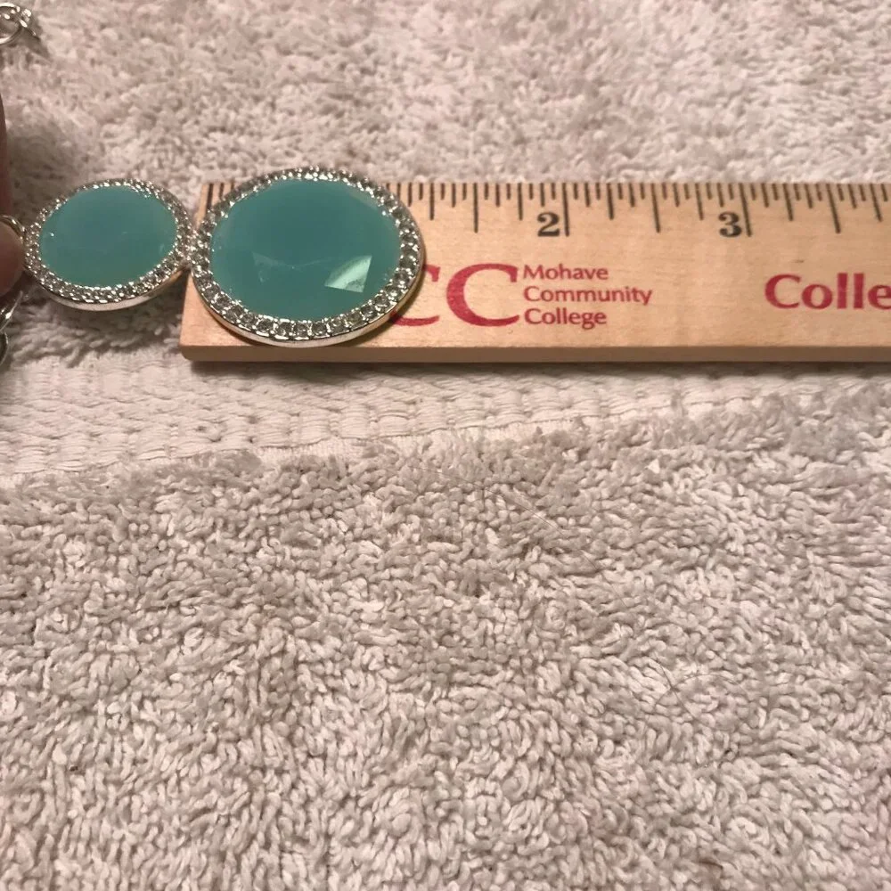 Avon Pacific Opalesque Necklace‎ With Blue Stone & Silver Chain